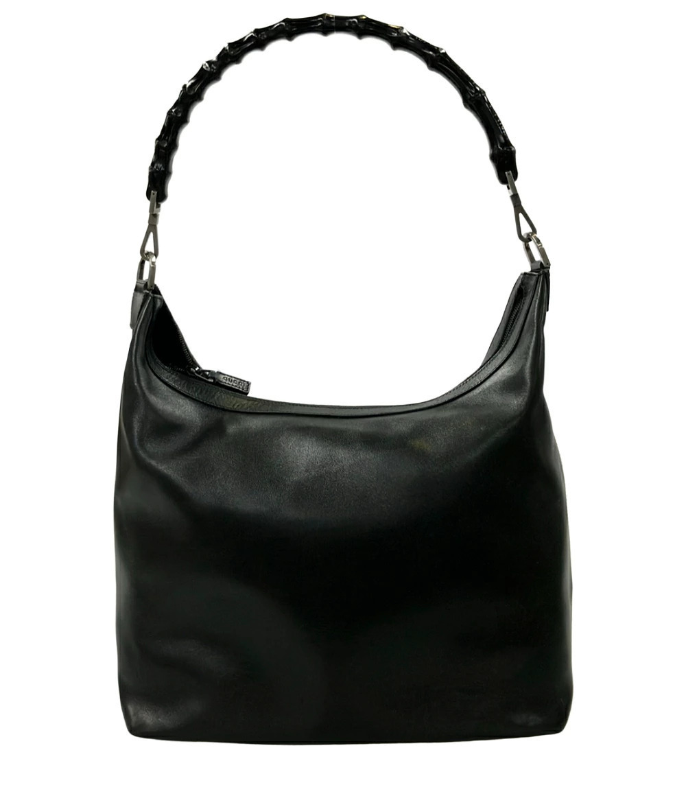 Gucci Bamboo Top Handle Bag Leather Black